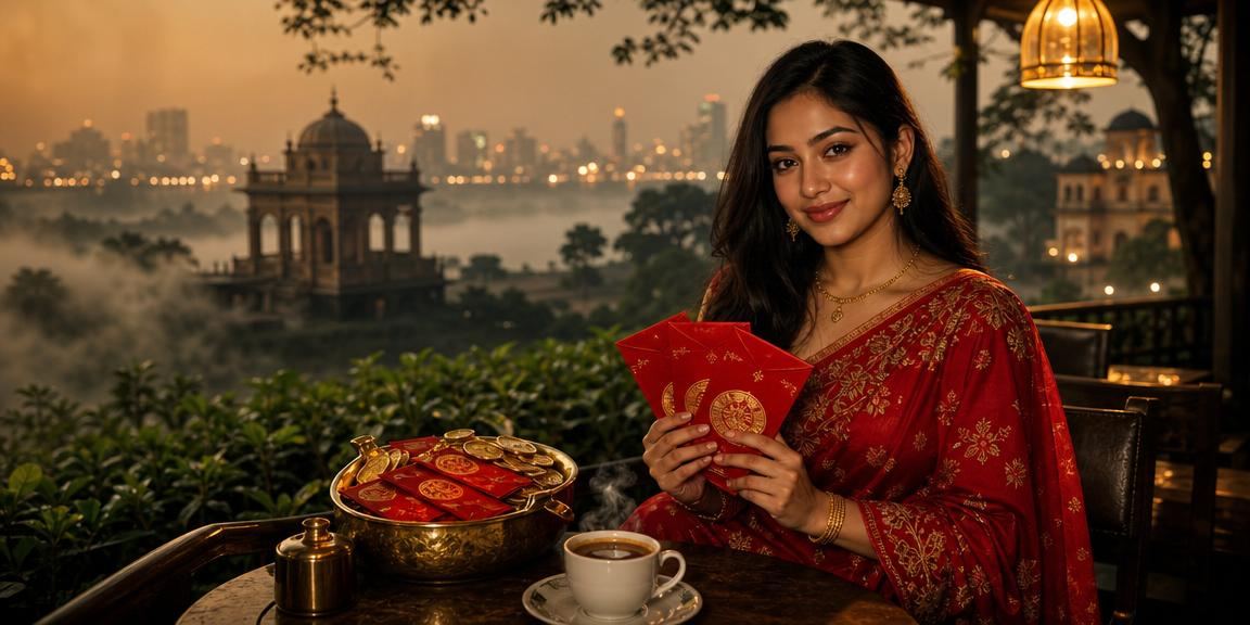 ময়মনসিংহে সাড়িপরা নারীর হাতে লাল বোনাস খাম